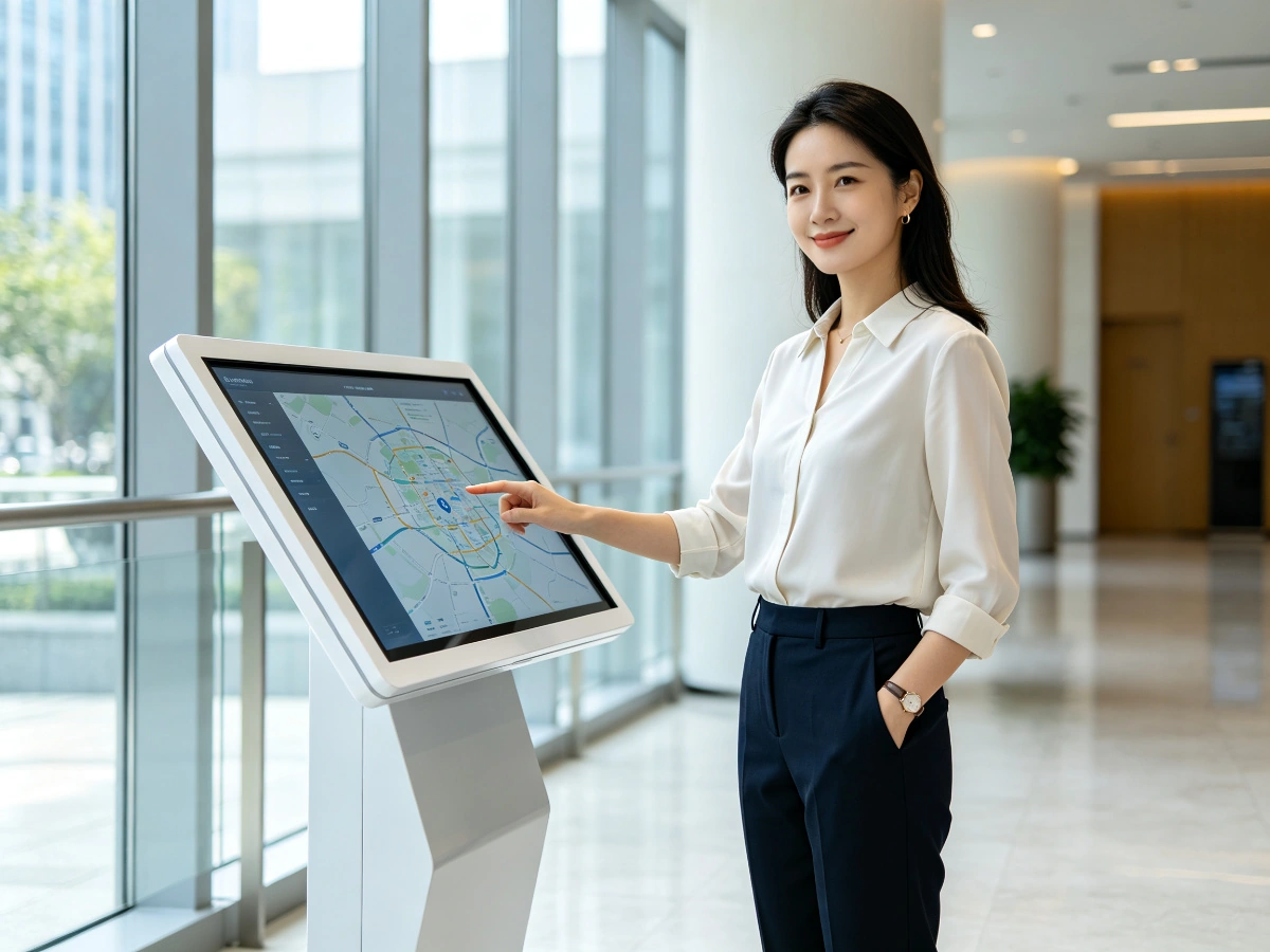 Qtenboard K-Type information kiosk touch screen user interaction