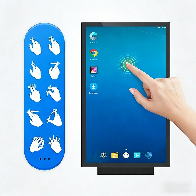 Capacitive touchscreen option for Qtenboard floor standing digital signage