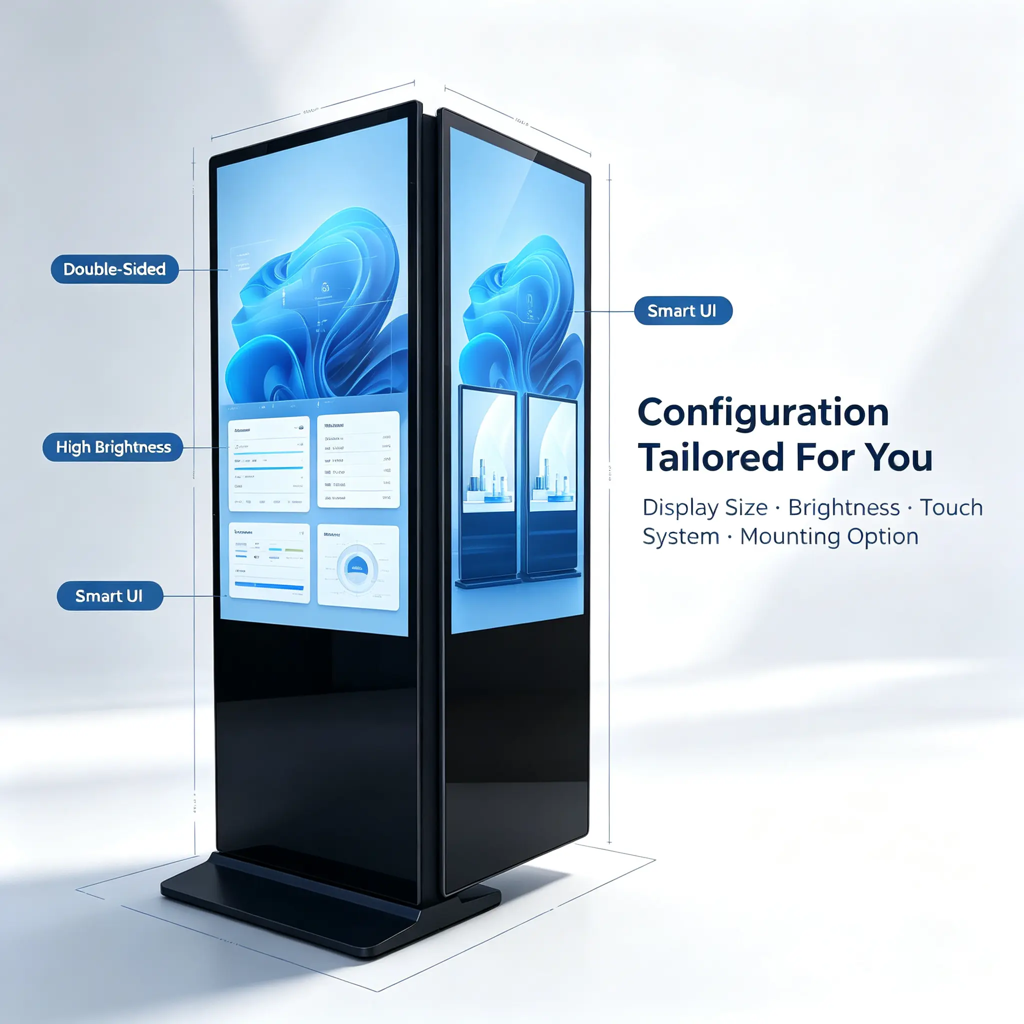 OEM ODM customization for double-sided digital signage factory