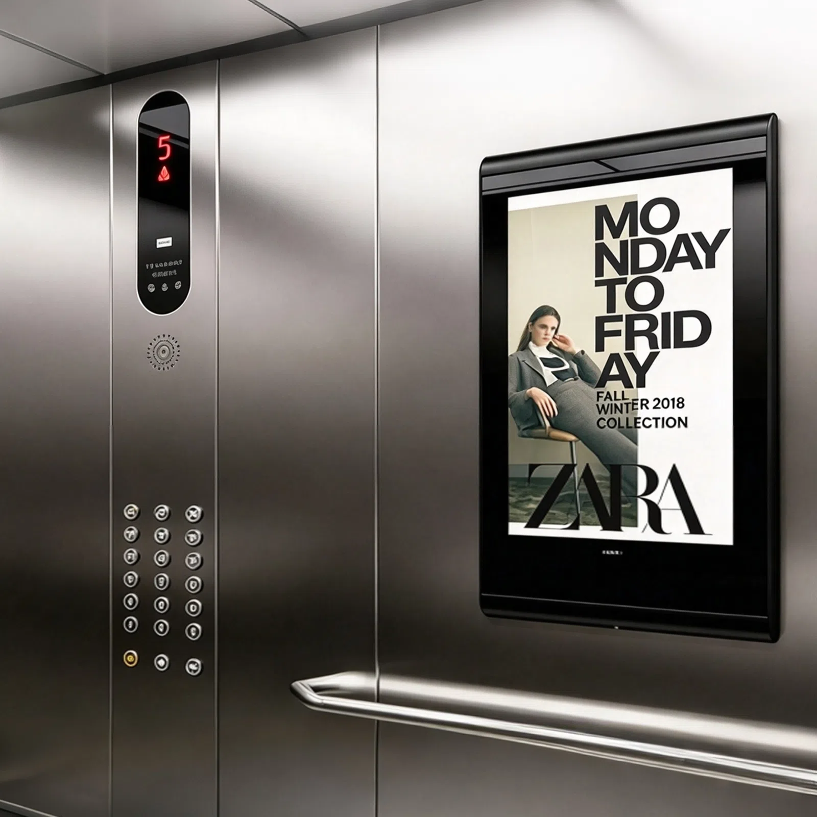 Qtenboard full screen digital signage in transportation hub airport public space advertising