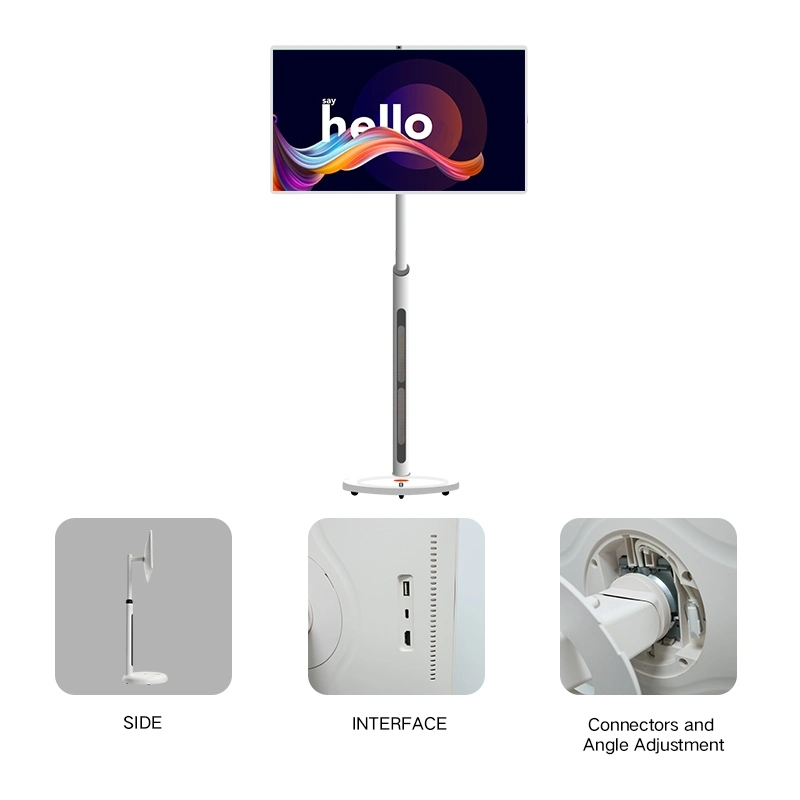 GM02 friend machine smart screen showing side view, interface and rotation structure details