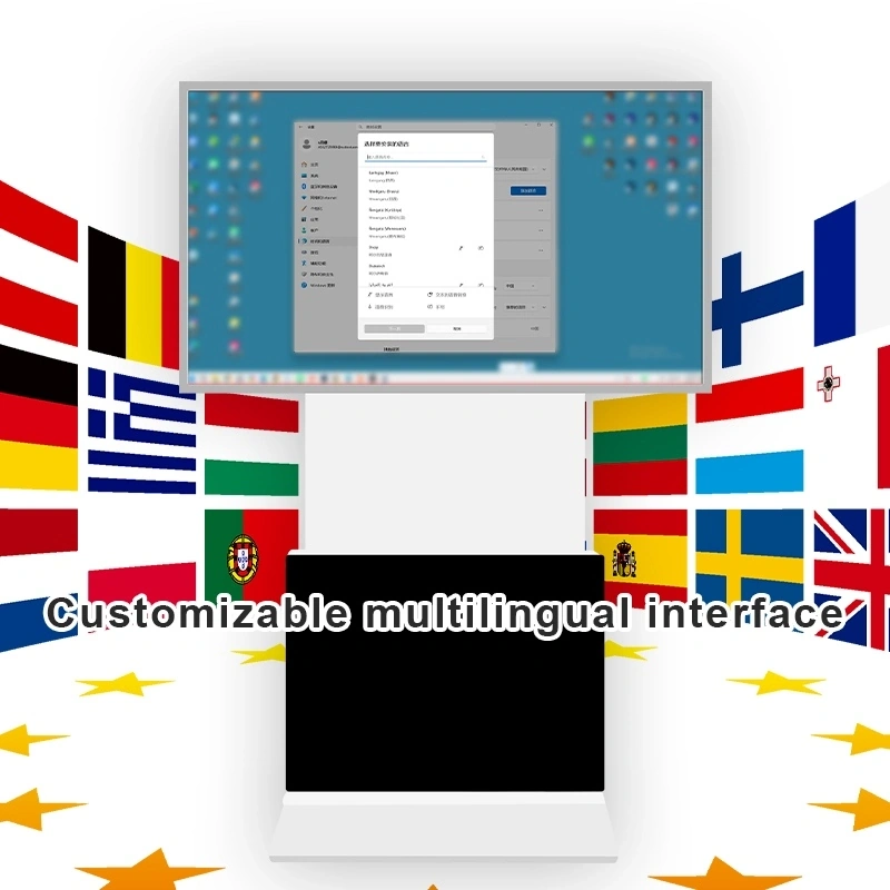 Multi-language OSD support on Qtenboard rotating digital signage for global markets