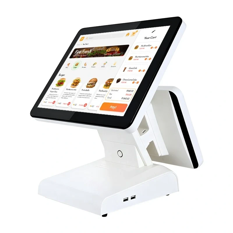 Qtenboard QM B234SY dual screen POS model with compact printer base