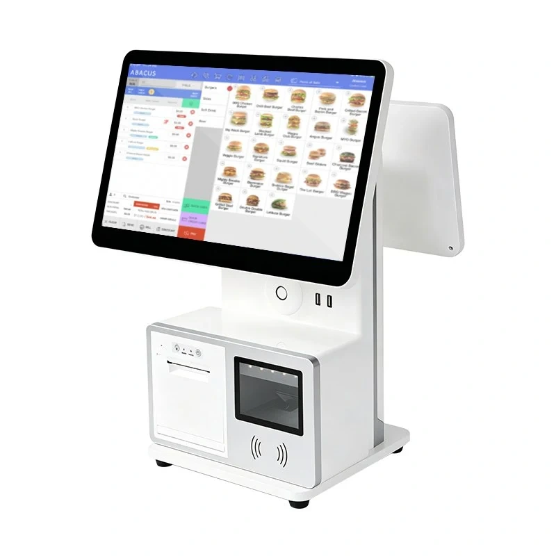 Qtenboard QM H1034SY dual screen POS model with built in barcode scanner window