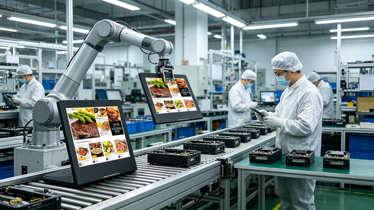Qtenboard automated production line for digital menu board assembly
