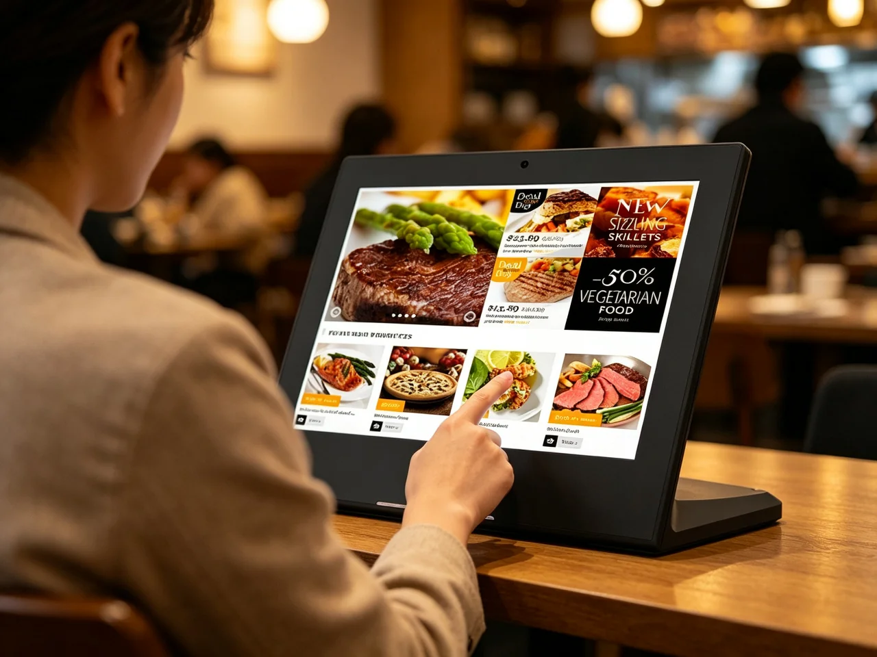 Qtenboard desktop menu board self ordering touch screen