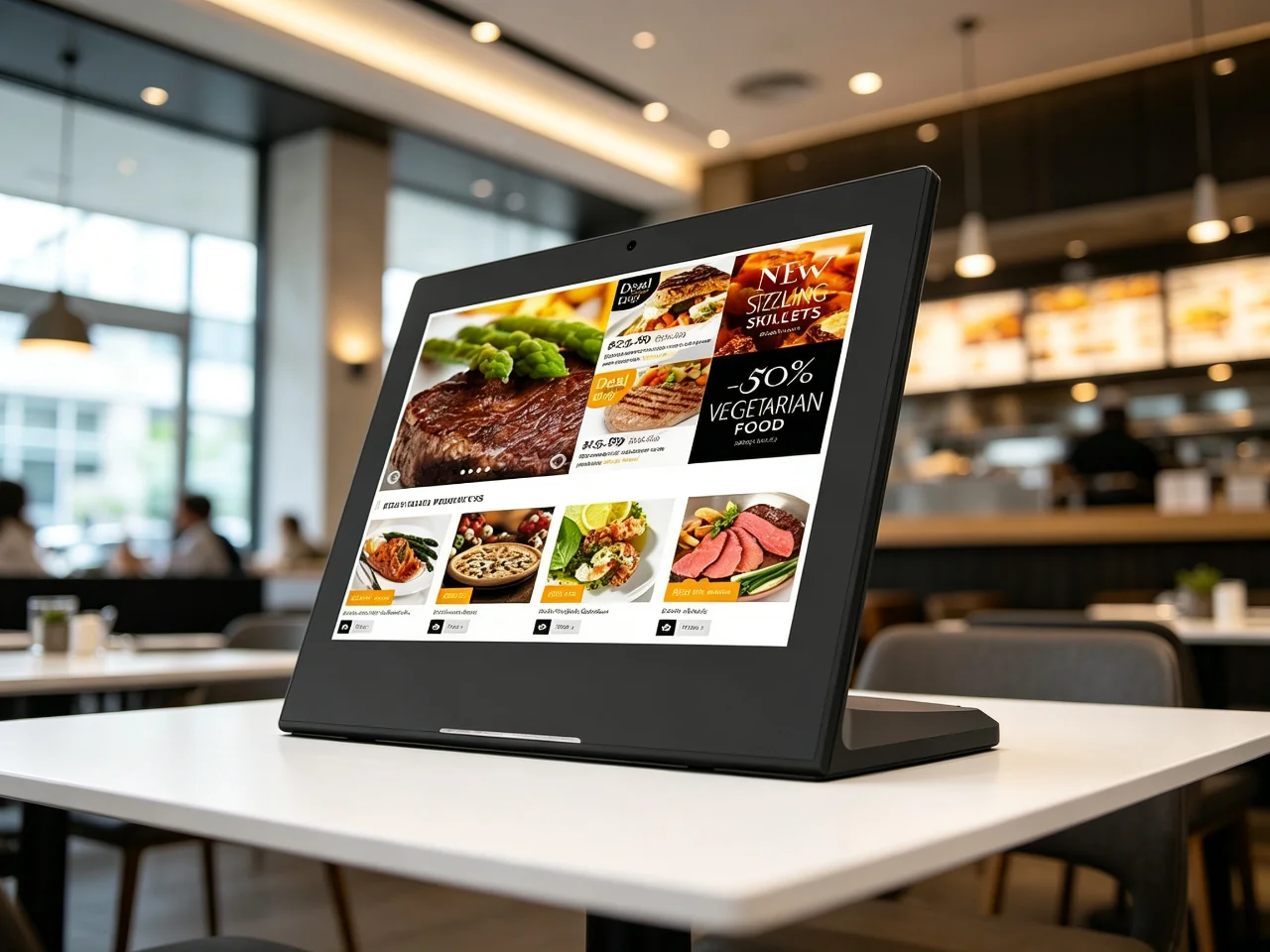 Qtenboard digital menu board split screen display menu and promotions