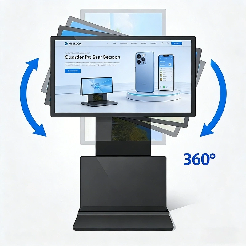 Qtenboard digital signage 360 degree auto rotation portrait landscape switch