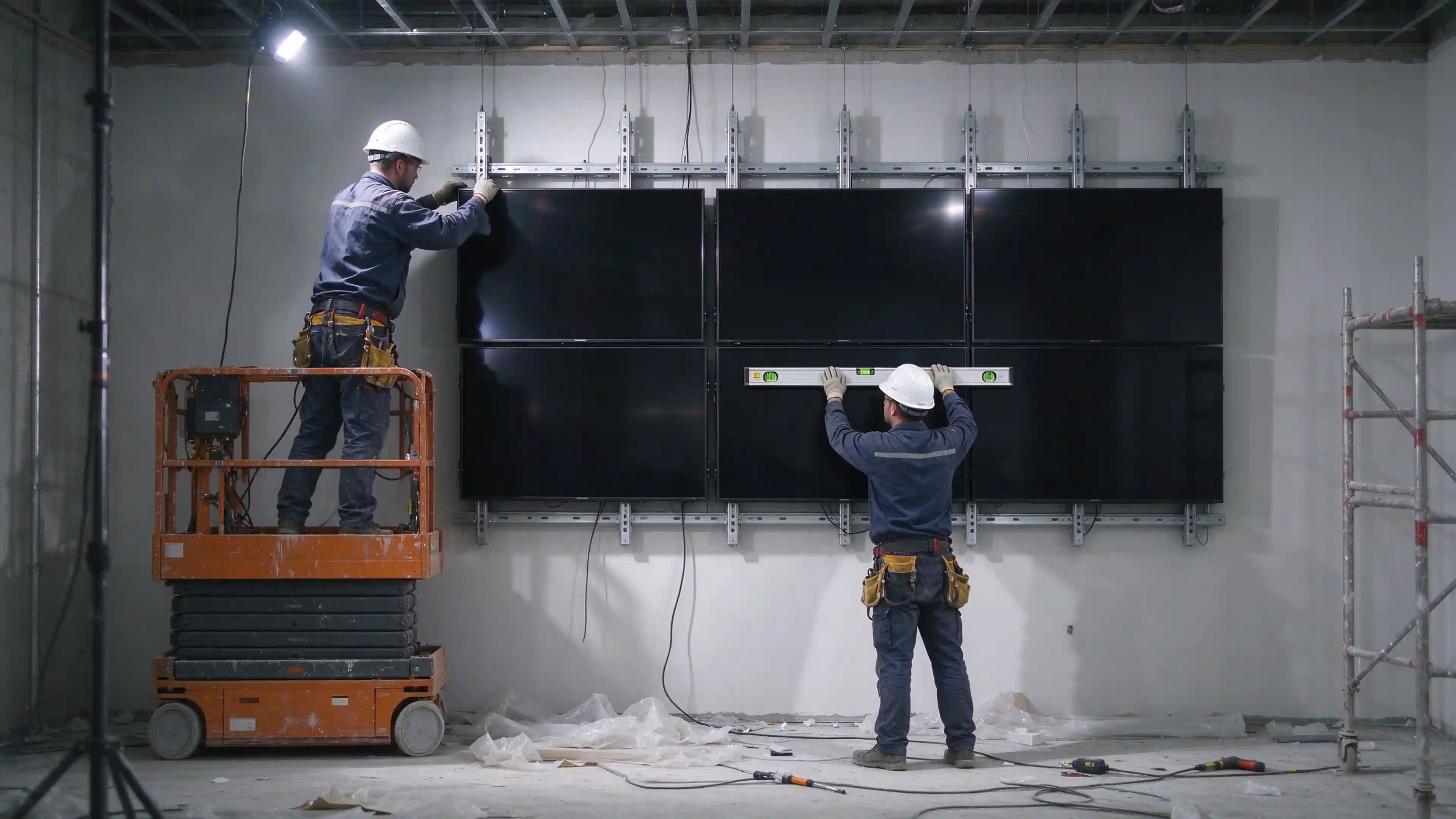 LCD video wall mounting installation service access