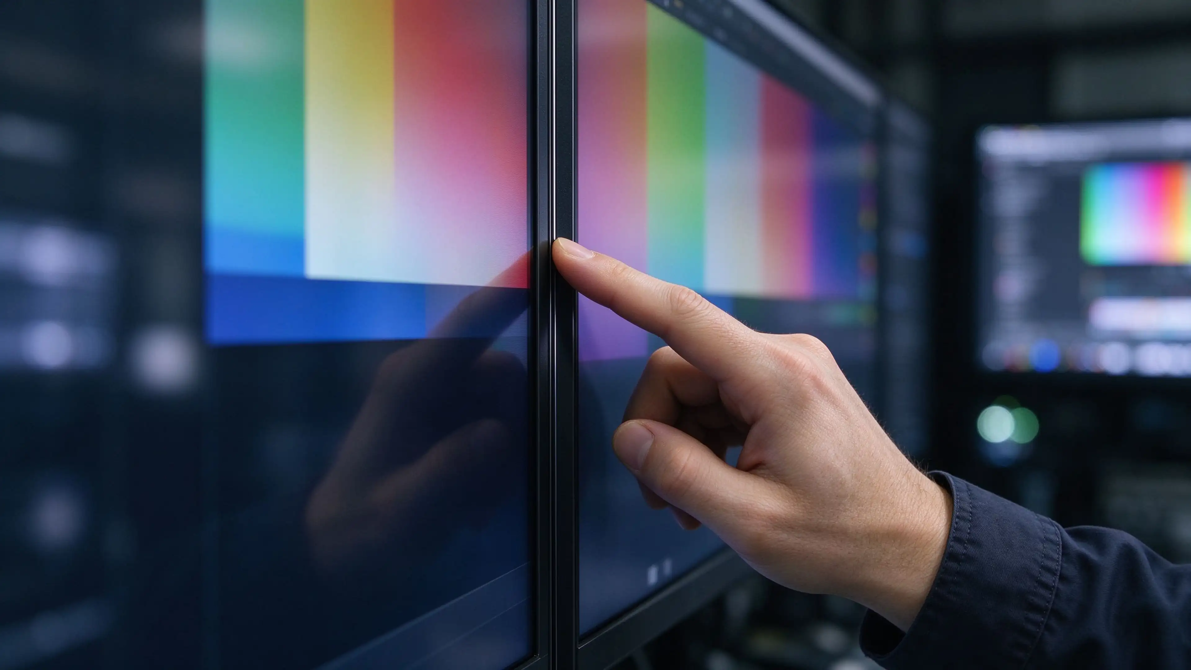 LCD video wall panel bezel brightness selection